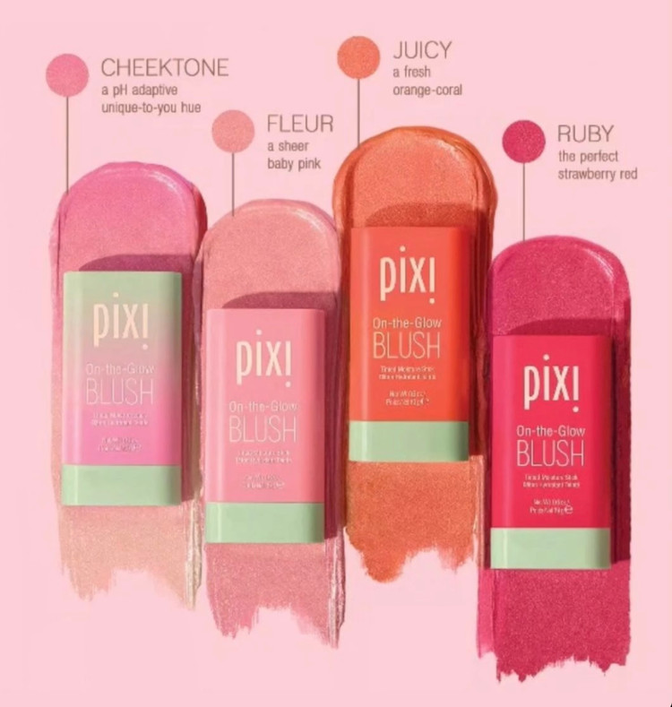 رژگونه پیکسی اصل مدل گلو در بستهبندی سبز رنگ